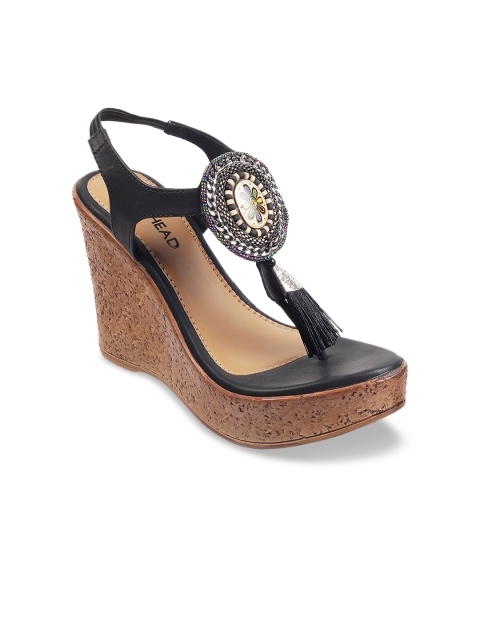 

SOLE HEAD Women Black Solid Heels