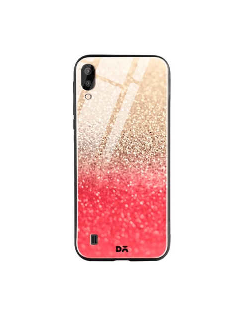 

DailyObjects Coral-Coloured & Gold-Toned Samsung Galaxy M10 Glass Case Cover