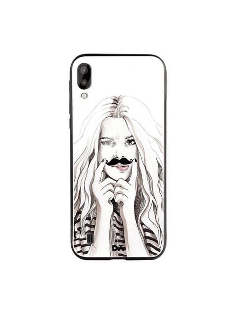 

DailyObjects White & Black Samsung Galaxy M10 Glass Case Cover