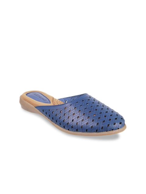 SOLE HEAD Women Blue Solid Mules