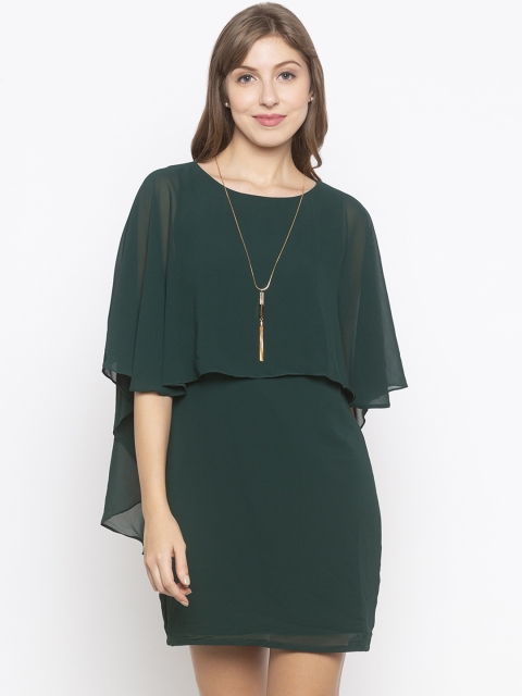 

Iti Women Green Solid Sheath Dress