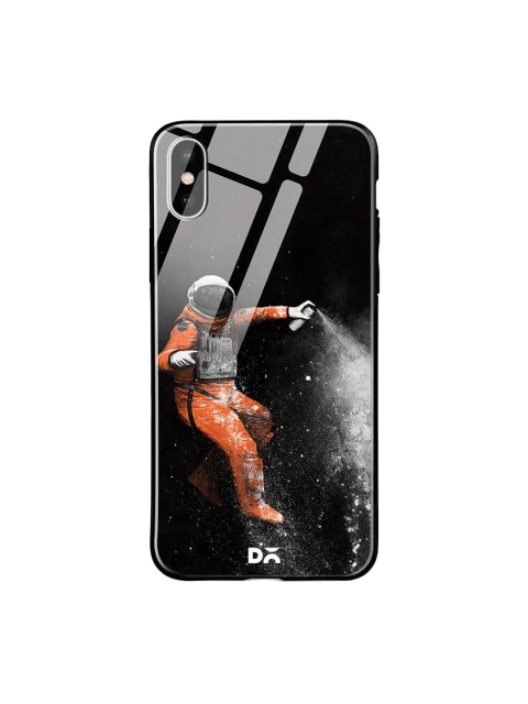 

DailyObjects Black iPhone X Printed Glass Case Cover
