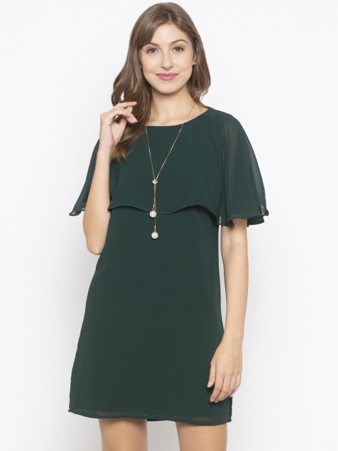 

Iti Women Green Solid Sheath Dress