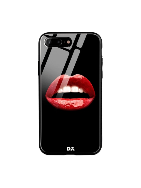 

DailyObjects Black & Red Printed iPhone 7 Plus Glass Case Cover