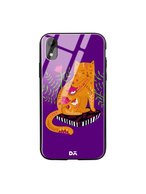 

DailyObjects Purple Printed iPhone XR Glass Case Cover