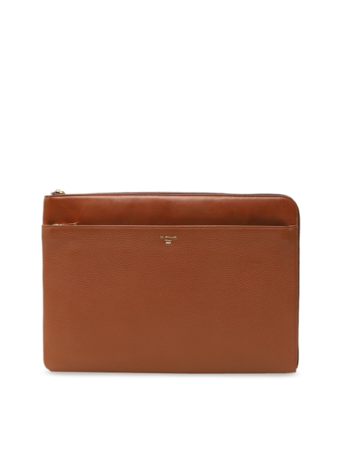 Da Milano Men Tan Brown Solid Laptop Sleeve