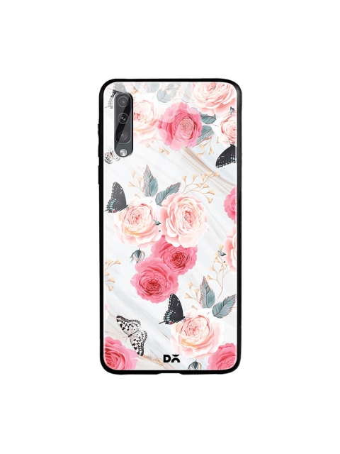 

DailyObjects Grey & Pink Samsung Galaxy A70 Glass Case Cover