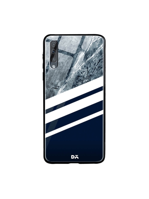 

DailyObjects Blue & White Printed Samsung Galaxy A70 Glass Case Cover