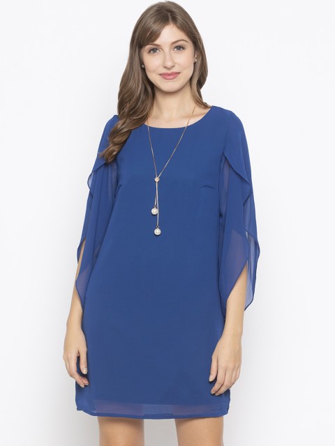 

Iti Women Blue Solid Sheath Dress