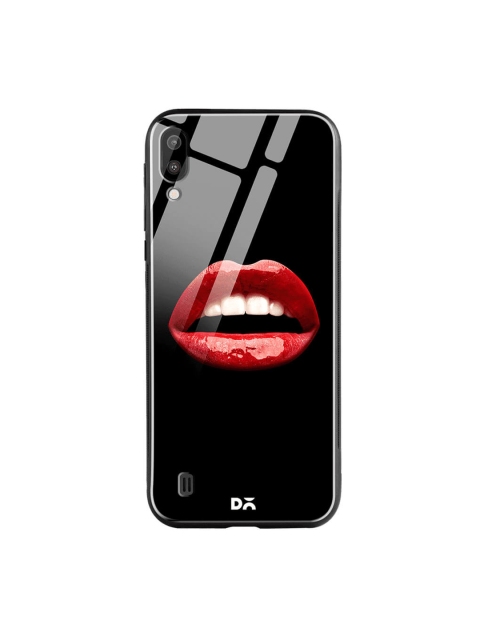 

DailyObjects Black & Red Samsung Galaxy M10 Glass Case Cover