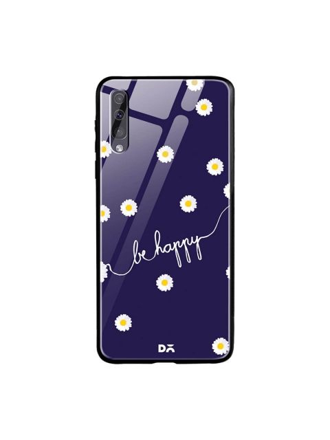

DailyObjects Blue Printed Samsung Galaxy A70 Glass Case Cover