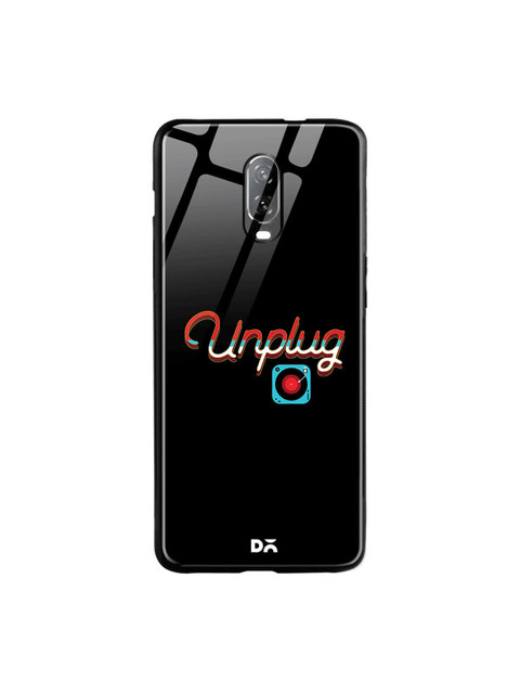 

DailyObjects Black OnePlus 6T Glass Case Cover