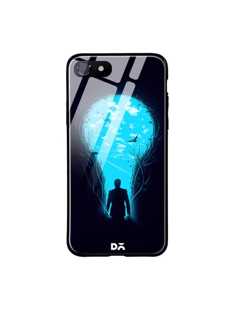 

DailyObjects Black & Blue iPhone 7 Glass Case Cover