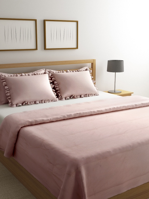 Portico New York Pink Solid Double Bed Duvet Cover