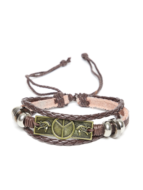 

Alvaro Castagnino Men Brown Leather Multistrand Bracelet