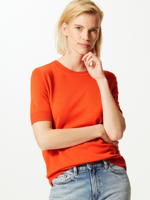 

Marks & Spencer Women Orange Solid Round Neck T-shirt