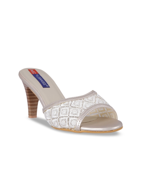 

MSC Women White Woven Design Mules