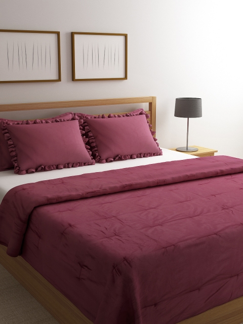 

Portico New York Maroon Solid AC Room 120 GSM Double Bed Comforter
