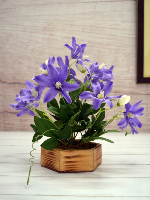 

fancy mart LavenderArtificial Lilly Buds Flower Plant with Pot, Lavender