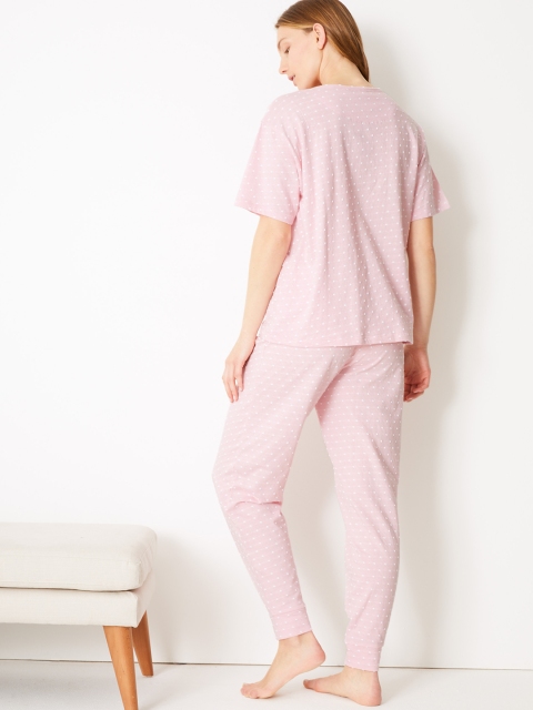 

Marks & Spencer Women Pink & White Printed Lounge Pants