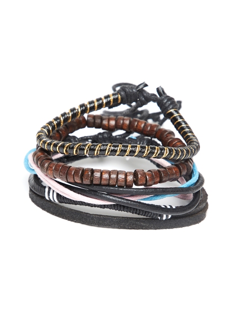 

Alvaro Castagnino MenSet of 4 Multicoloured Leather Wraparound Bracelets, Multi