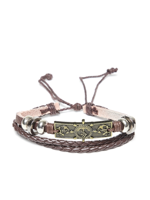 

Alvaro Castagnino Men Brown Leather Wraparound Bracelet