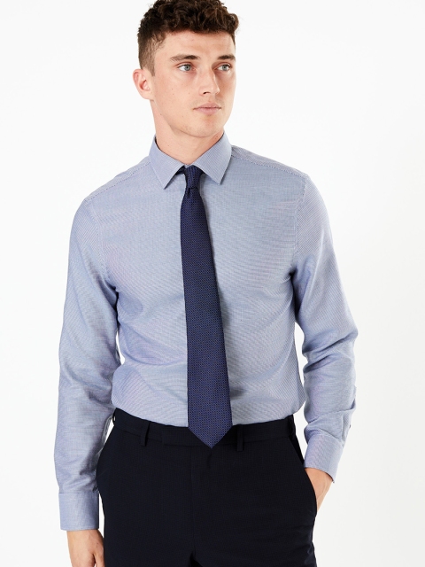 

Marks & Spencer Men Navy Blue Slim Fit Solid Casual Shirt