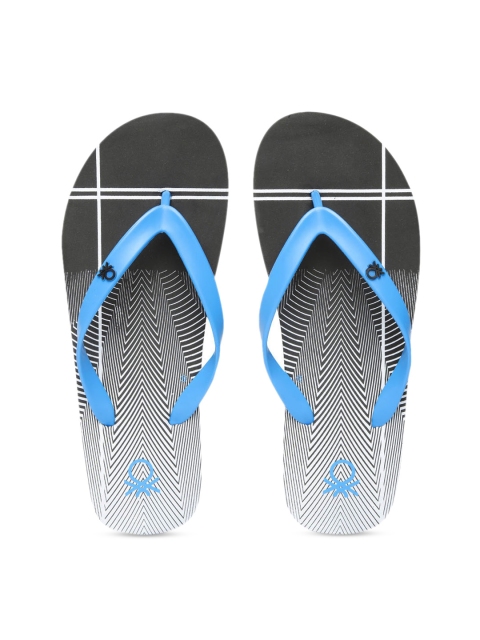 

United Colors of Benetton Men Blue & Grey Printed Thong Flip-Flops