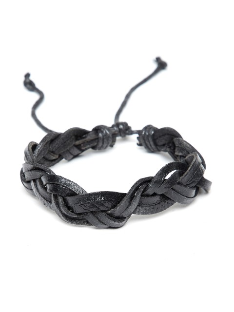 

Alvaro Castagnino Men Black Leather Wraparound Bracelet