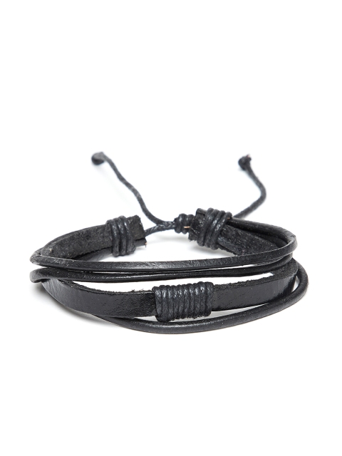 

Alvaro Castagnino Men Black Leather Wraparound Bracelet