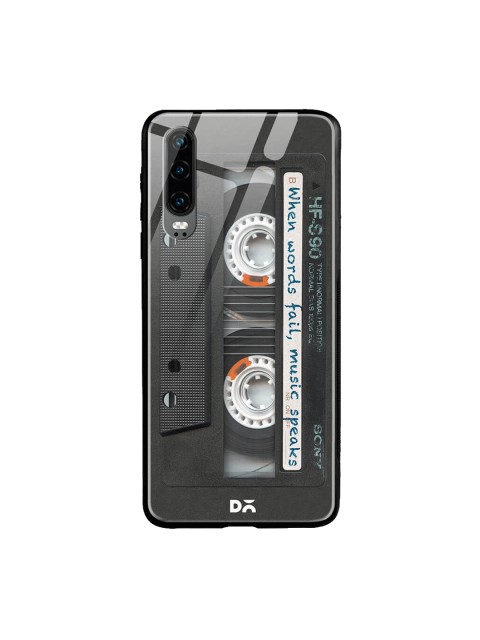 

DailyObjects Black Huawei P30 Glass Case Cover