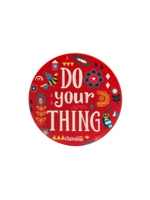 

Chumbak Multicoloured Printed Mobile & Tablet Pop Holder, Red