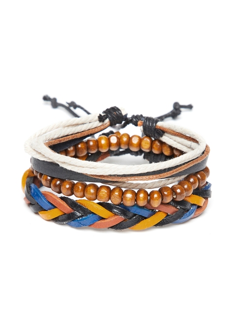 

Alvaro Castagnino Men Set of 3 Leather Wraparound Bracelet, Multi
