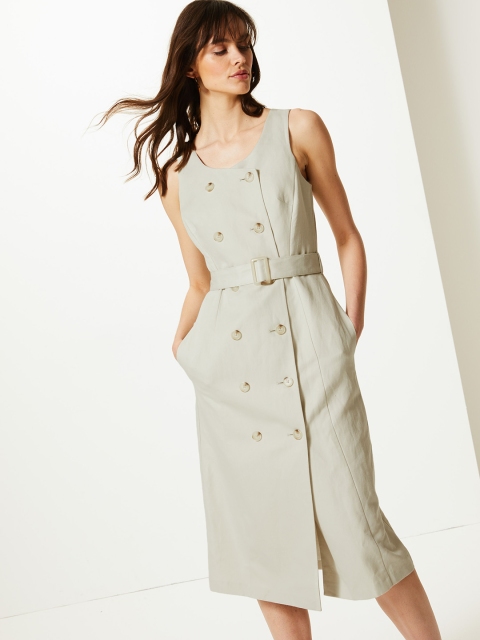 

Marks & Spencer Women Grey Solid Wrap Dress
