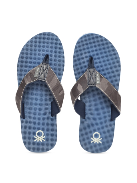 

United Colors of Benetton Men Blue Printed Thong Flip-Flops