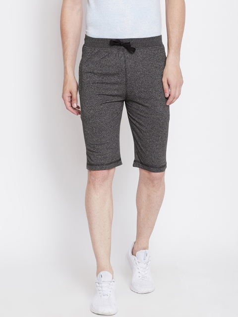 

Okane Men Charcoal Grey Solid Regular Fit Sports Shorts