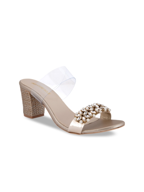 

Signature Sole Women Gold-Toned Textured Heels