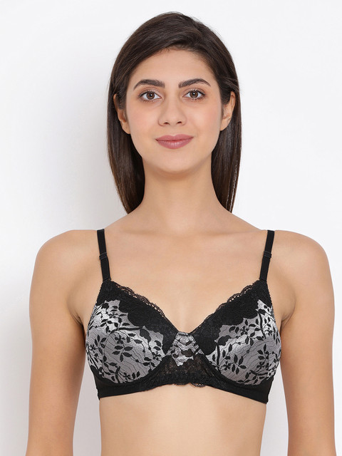 

Clovia Lace Padded Non-Wired Multiway Bridal Bra, Black