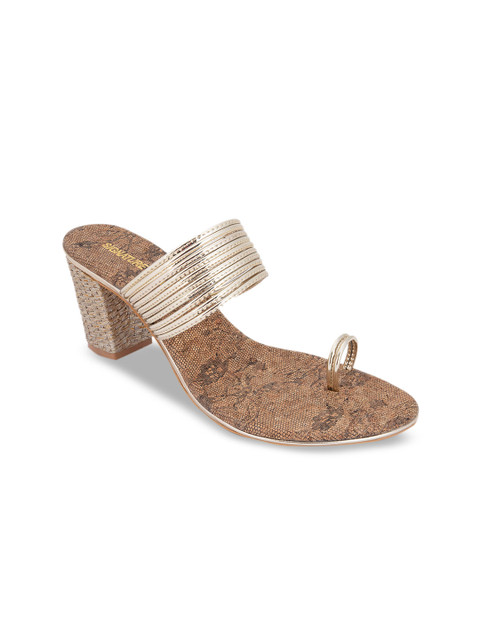 

Signature Sole Women Gold-Toned Solid Sandals