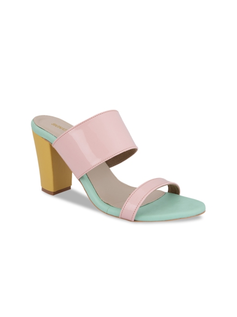 

Signature Sole Women Pink & Yellow Colourblocked Heels