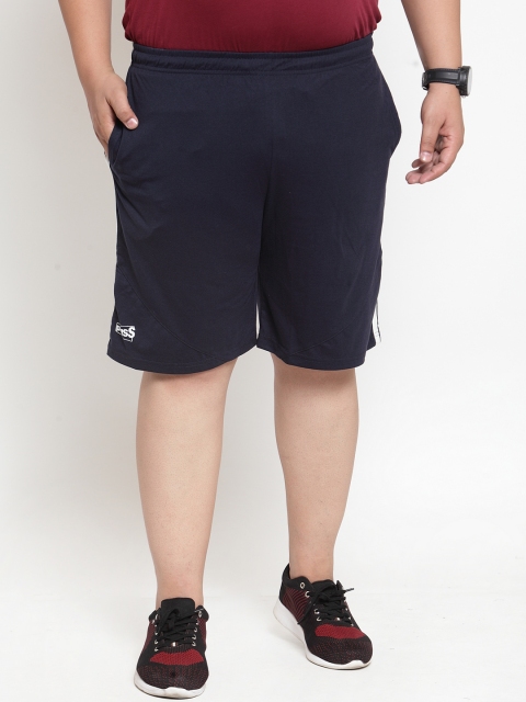 

plusS Men Navy Blue Solid Regular Shorts