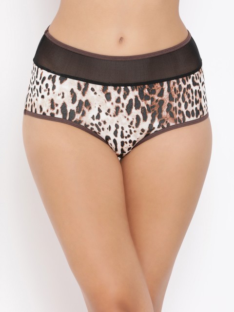 

Clovia Women Brown & Off-White Printed Hipster Brief PN2988P06XL