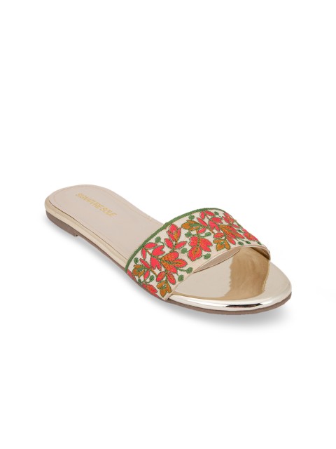

Signature Sole Women Multicoloured Woven Design Open Toe Flats, Multi