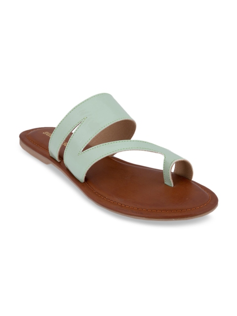 

Signature Sole Women Green Solid One Toe Flats