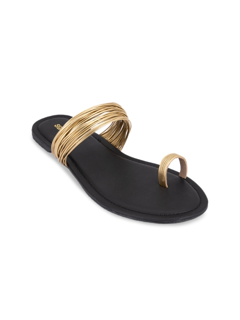 

Signature Sole Women Gold-Toned Solid One Toe Flats