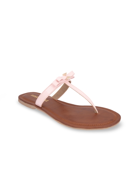 

Signature Sole Women Pink Solid T-Strap Flats