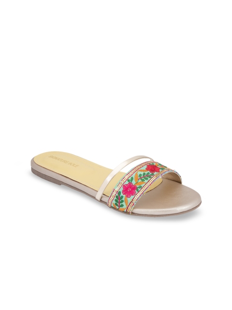

Signature Sole Women Multicoloured Woven Design Open Toe Flats, Multi