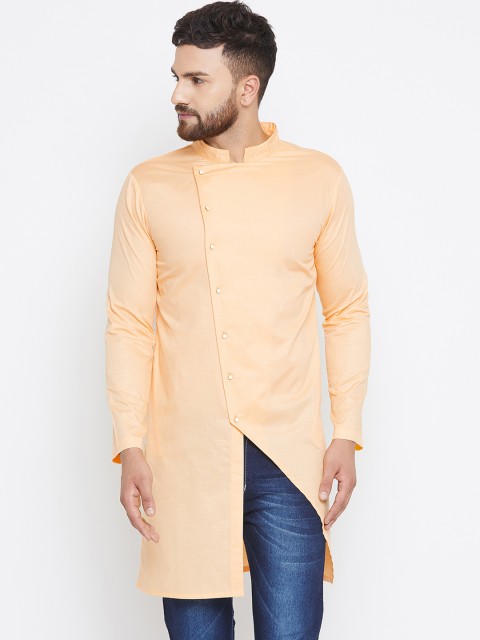 

Hypernation Men Yellow Solid Straight Kurta