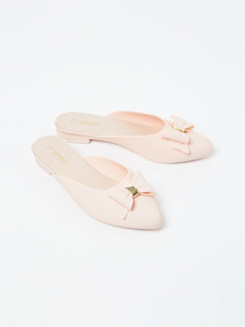 

Ginger by Lifestyle Women Beige Solid Plastic Mules