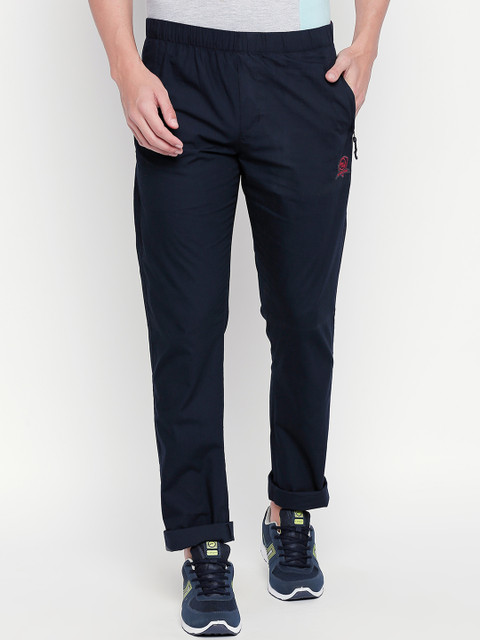 

Beevee Men Navy Blue Solid Straight-Fit Trackpants